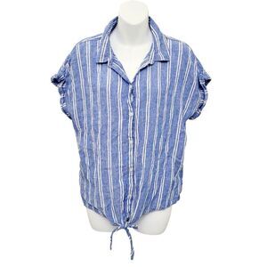2/$20 Jachs Girlfriend New York Blue & White Buttons Down Shirt Top Size: Large
